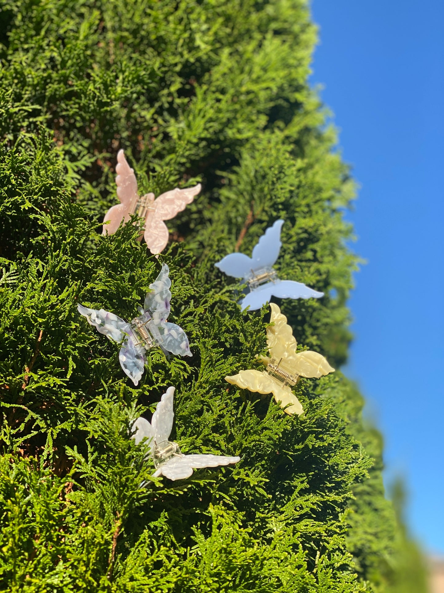 Ecofriendly Acetate Butterfly Claw - Cloud White-3