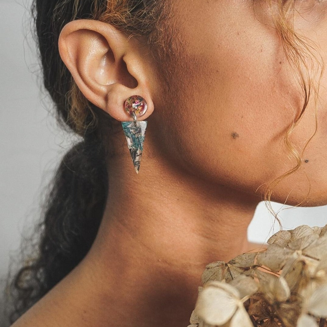 Shari Geometric Statement Resin Earrings-1