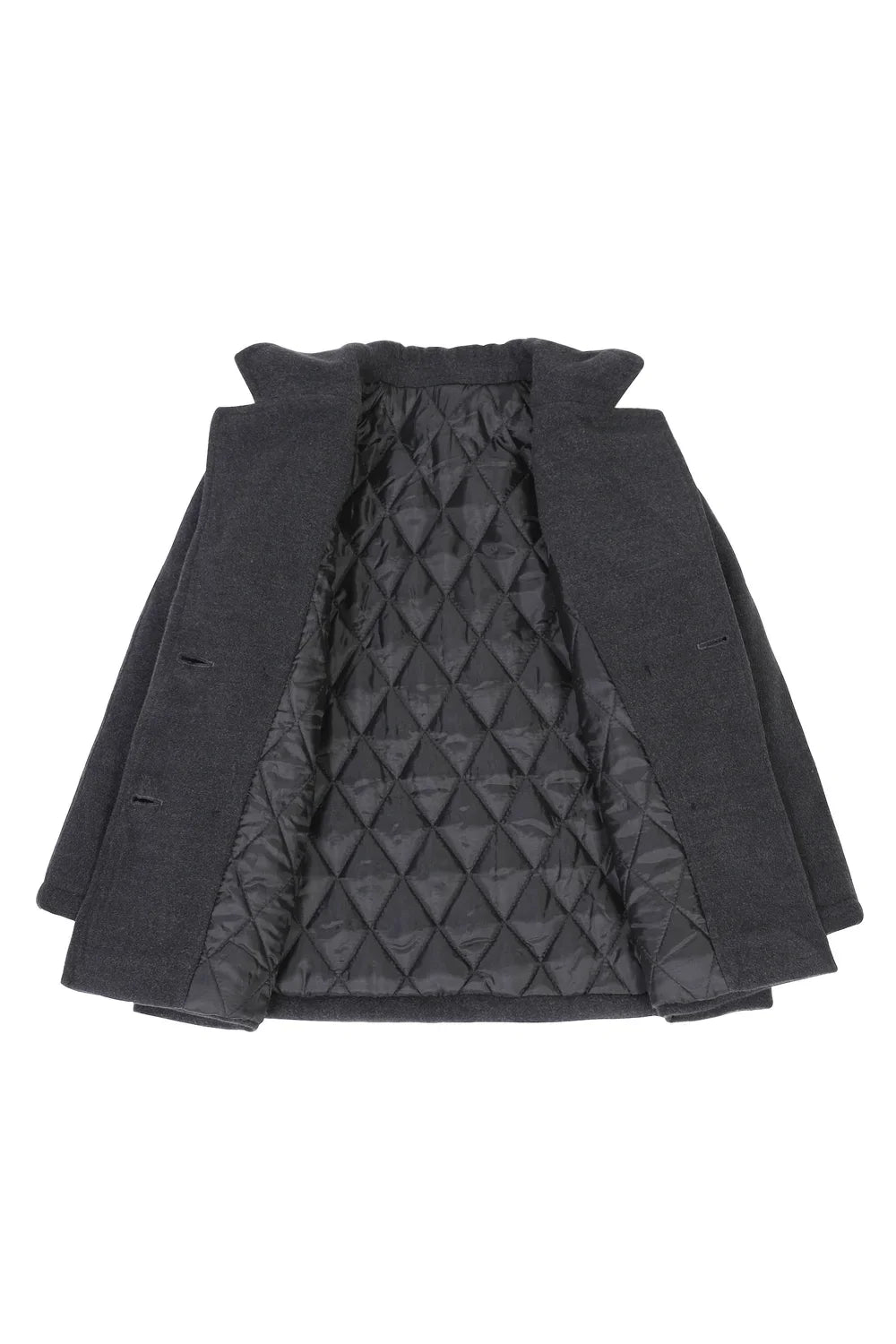 Boy's Quilted Lined Double Breasted Wool Peacoat-1