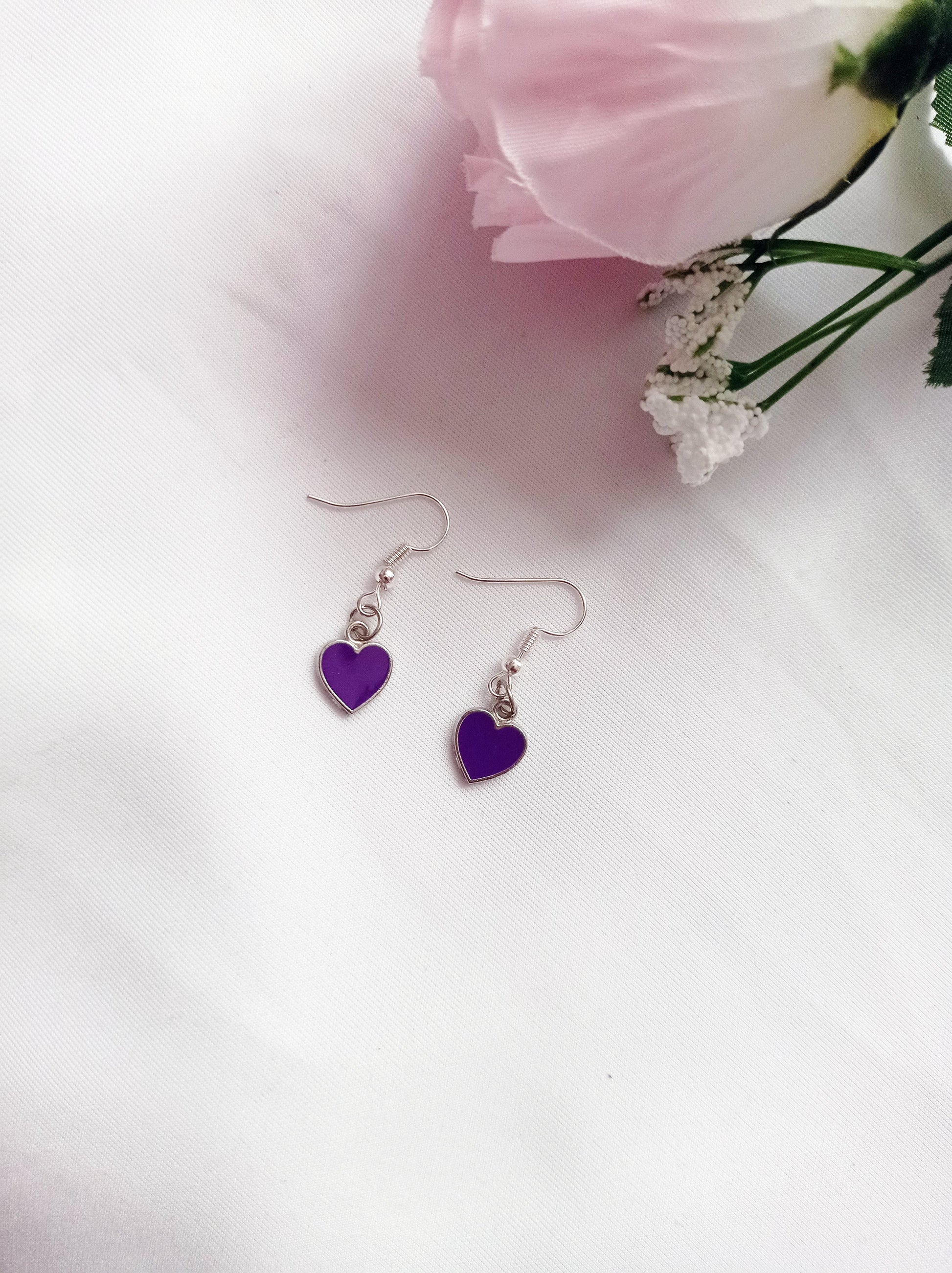 Purple Wisdom Hearts Earrings, Playing Cards inspired Queen of Hearts | by lovedbynlanla-3