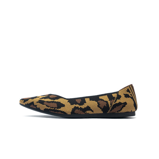 Leopard Print Pointed Toe Work Shoes-0