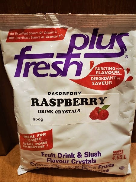 Fresh Plus Raspberry Drink Crystals - Drink and Slush Mix - Lynch - Case ( 12 x 450 grams)-0