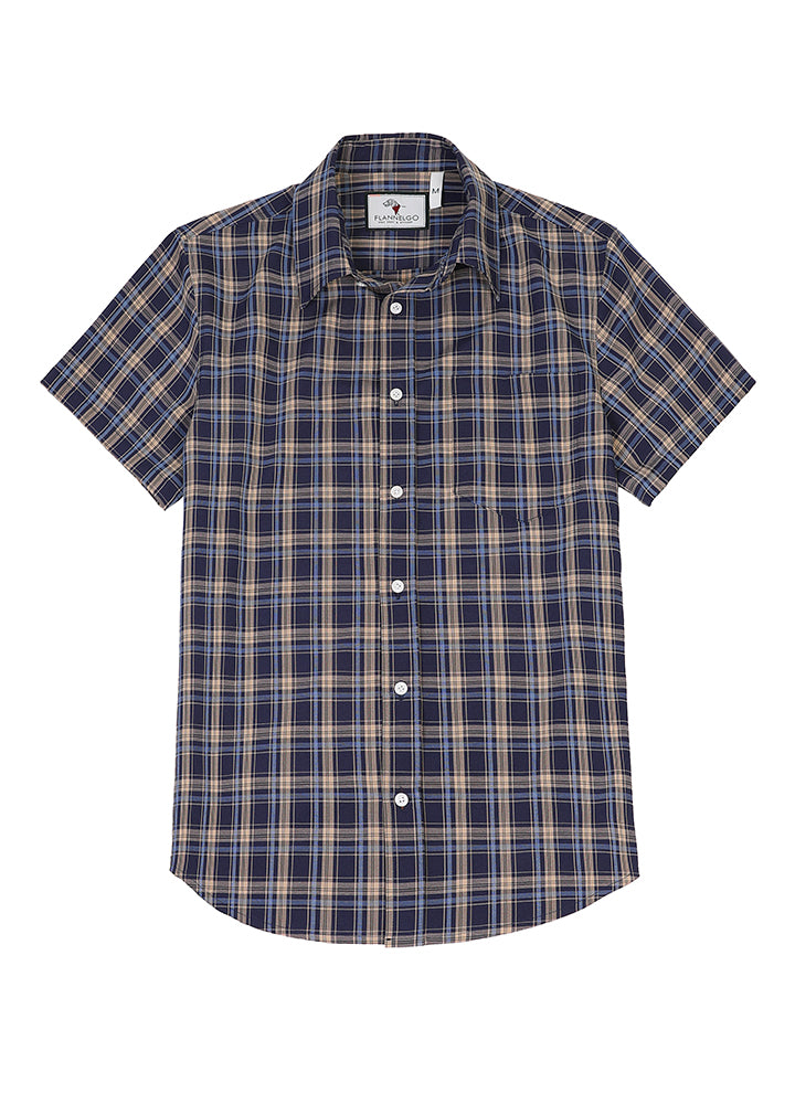 Men's Lightweight Plaid Short Sleeve Shirt-0