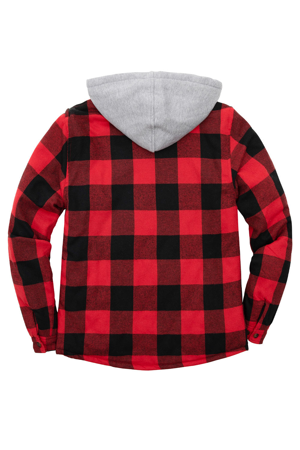 Men's Matching Family Quilted Lined Red Plaid Hoodie-1