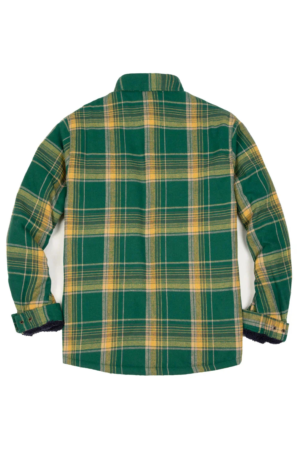 Men's Matching Family Snap Front Green Plaid Shacket-2