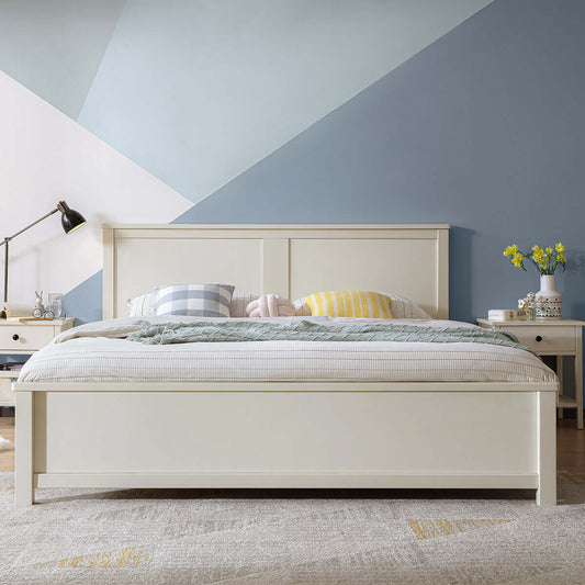 Minimalist Cream Bedset with Matress and Headboard-0