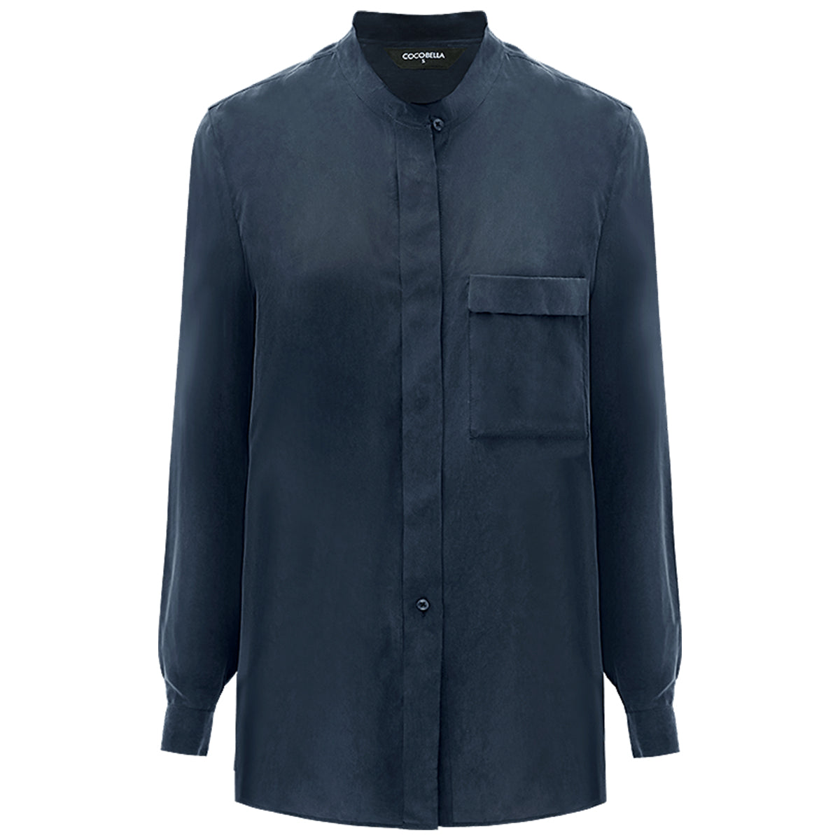 Minimalist Oversized Draped Navy Shirt-3