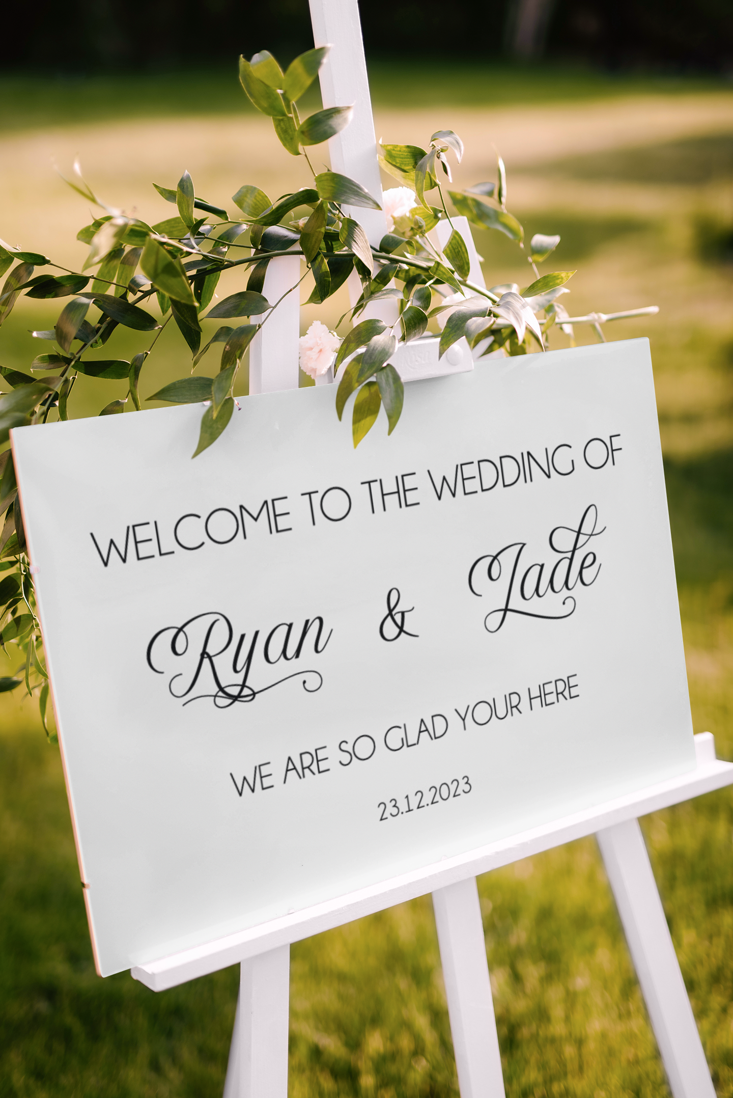 Custom Wedding Vinyl Fancy Decal - Personalised Wedding Sign Vinyl Decal - Assorted Sizes & Colours-0