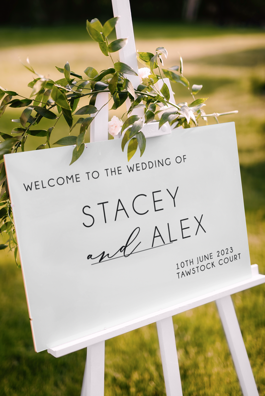 Custom Wedding Vinyl Simple Decal - Personalised Wedding Sign Vinyl Decal - Assorted Sizes & Colours-0