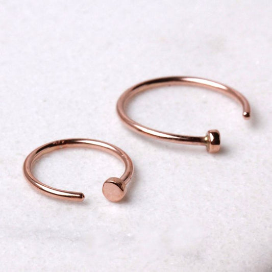 14Kt Rose Gold Nose Hoop Ring-0