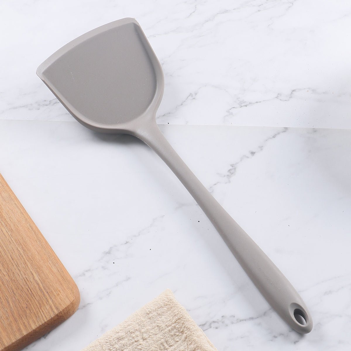 Nordic High Heat Proof Grey Silicone Turner - The Epitome of Kitchen Aesthetics-3