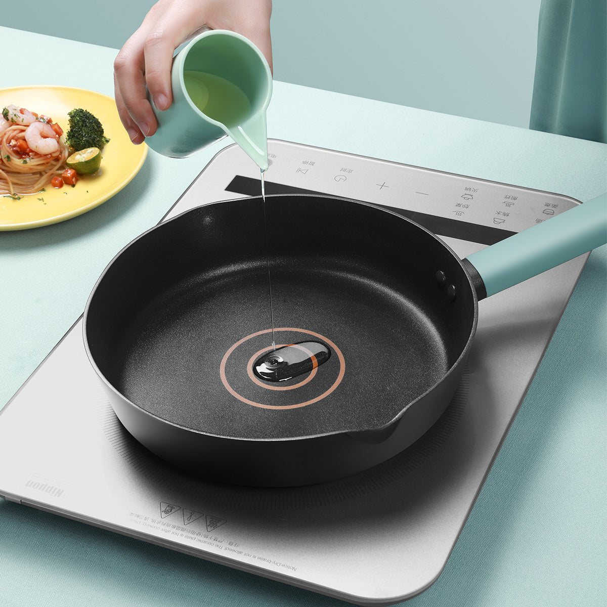 Nordic Starry Stone 24cm Black Non-stick Frying Pan - Elevate Your Culinary Experience-3