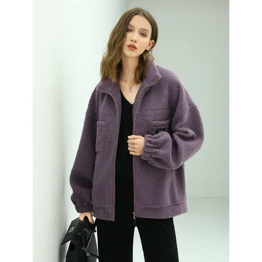 Oversized Lavender Fleece Jacket-0