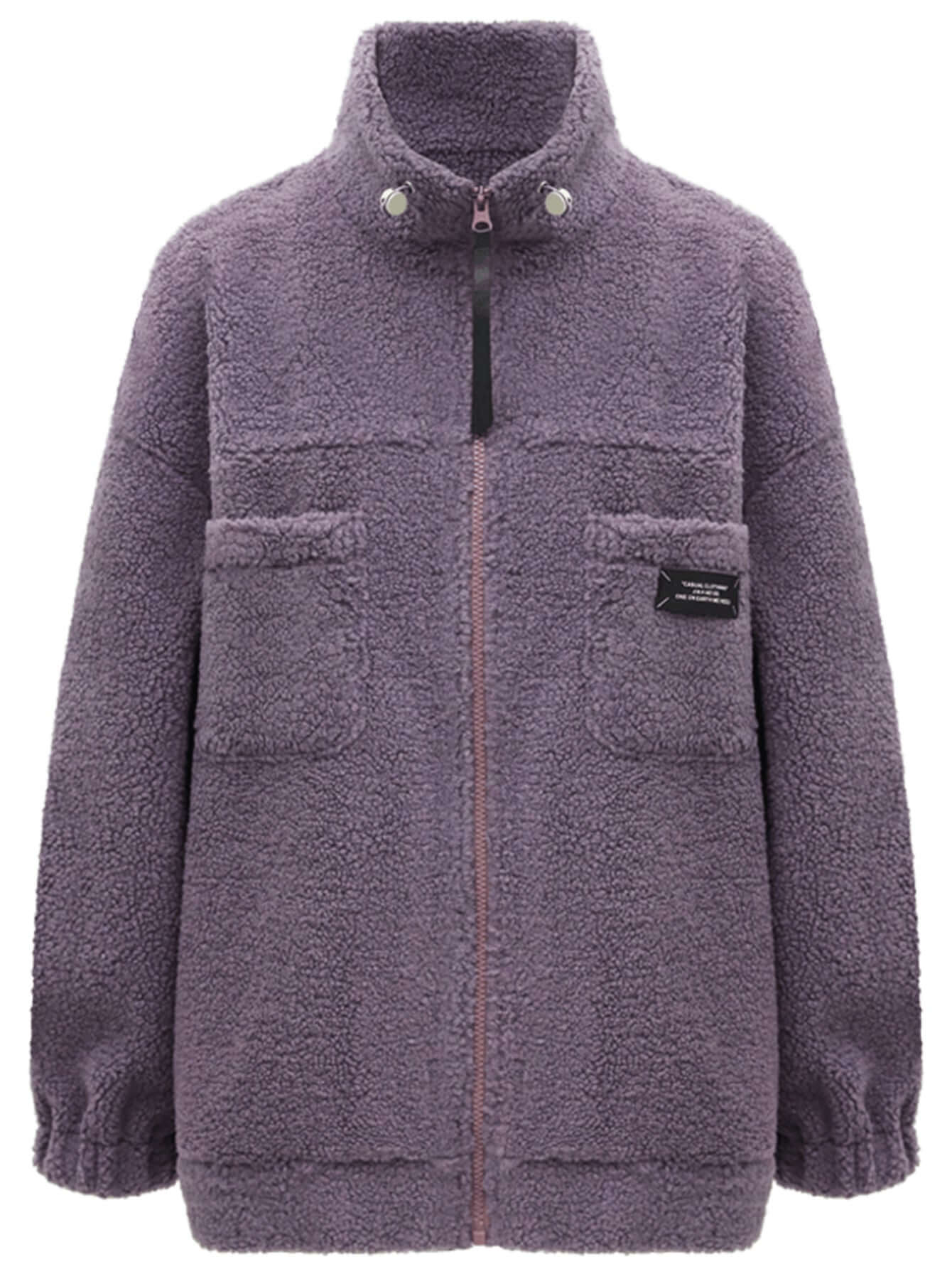 Oversized Lavender Fleece Jacket-3