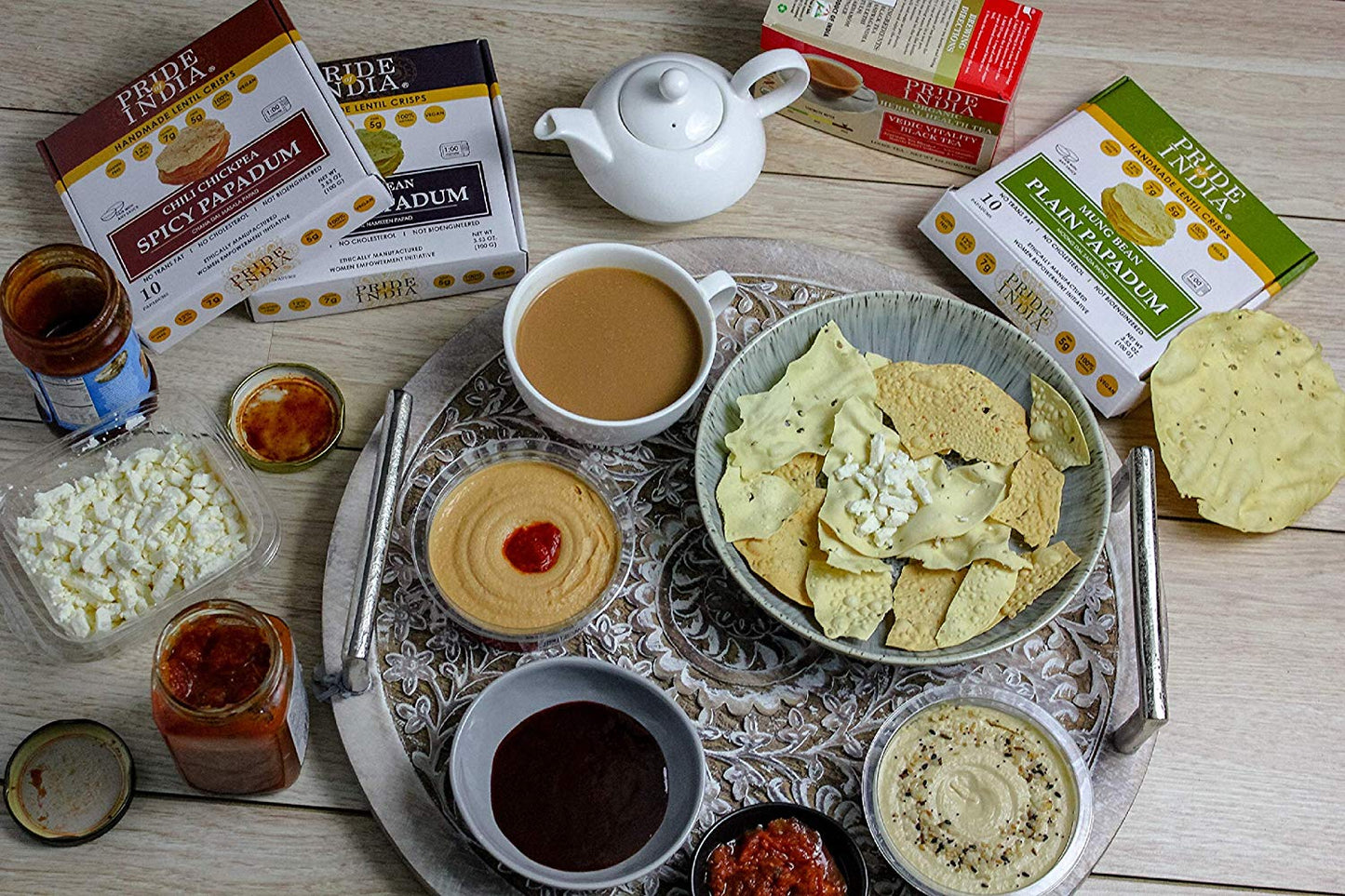 Assorted Papadum Lentil Crisps - Plain, Salty & Spicy-3