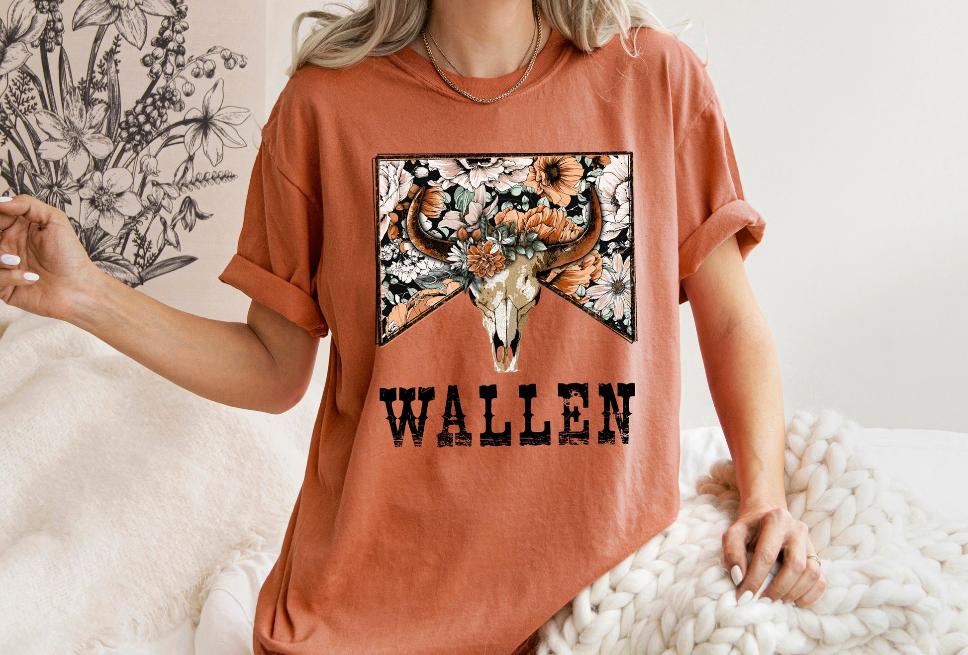 Wallen Floral Bull - Comfort Tee-2