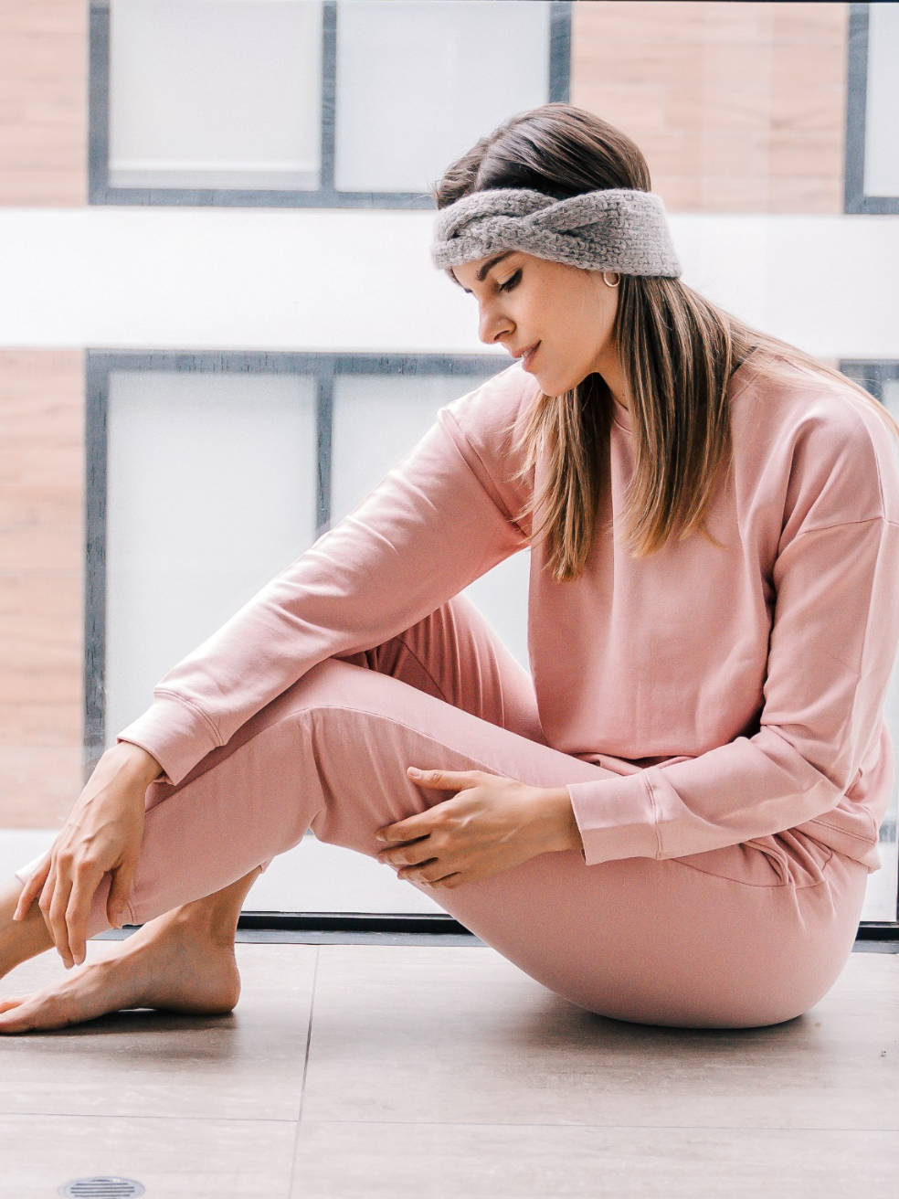 Cotton Clouds Joggers - Pale Rose-2