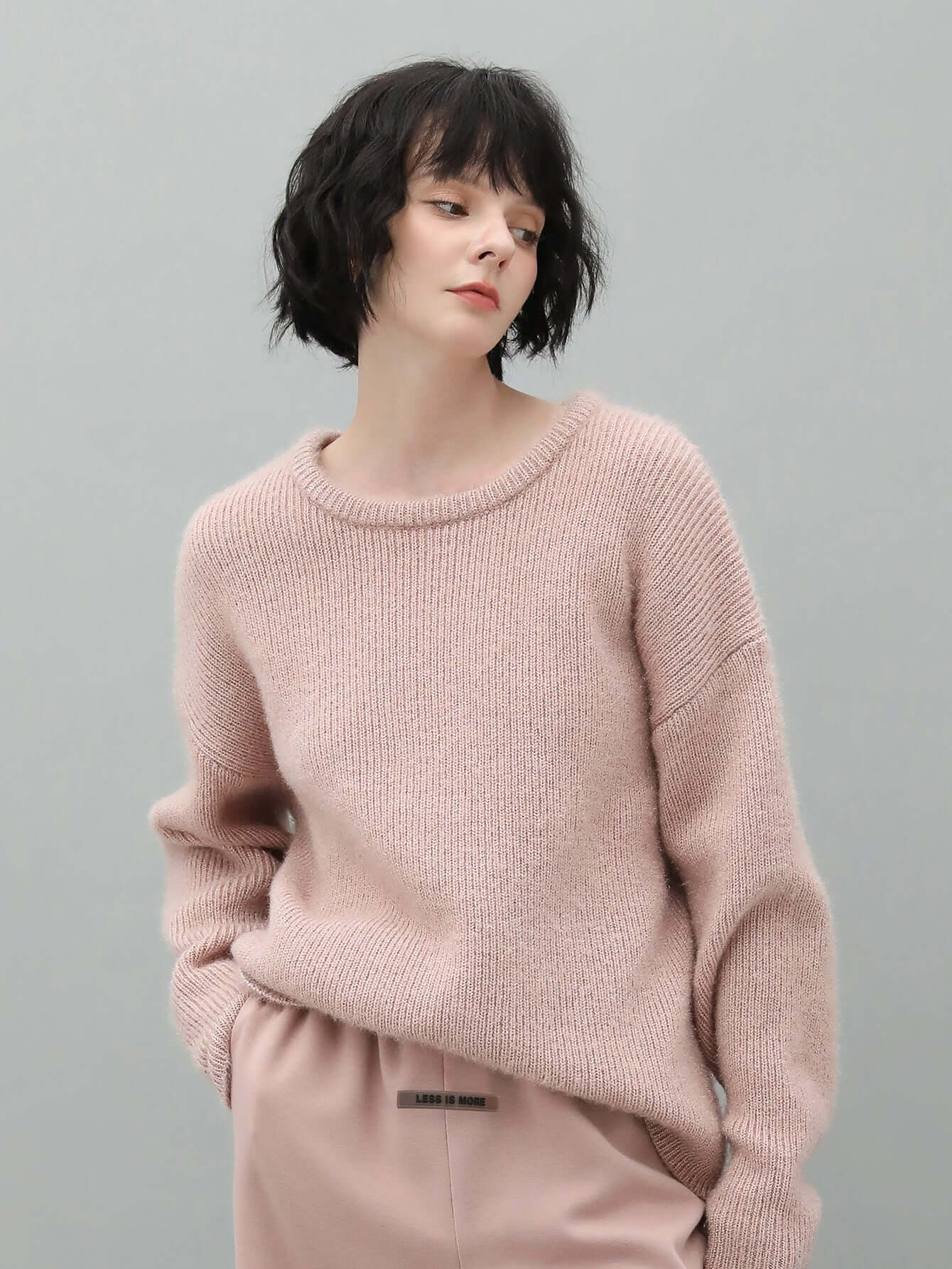 Pink Velvet Knit Top-1