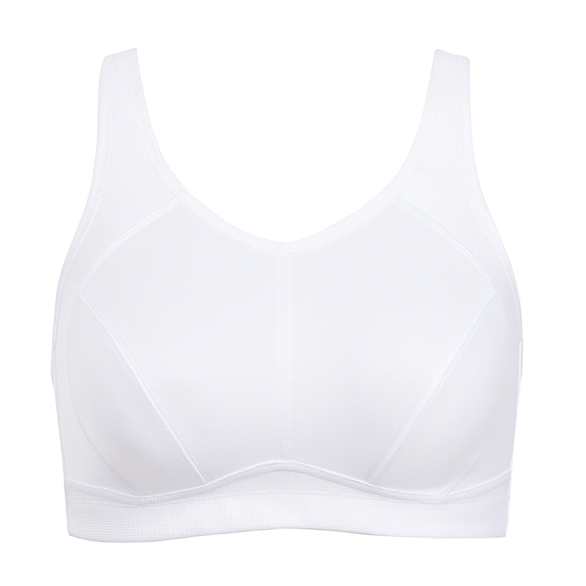 Plus Size High Support Full Coverage Padded White Wireless Bra-3