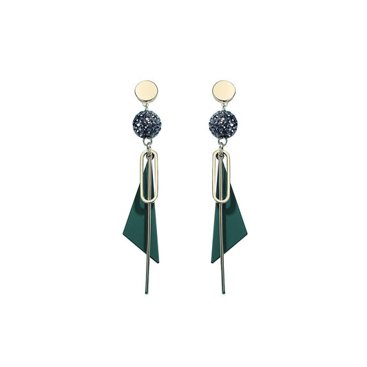 Pop Char Asymmetri Green Earrings-0