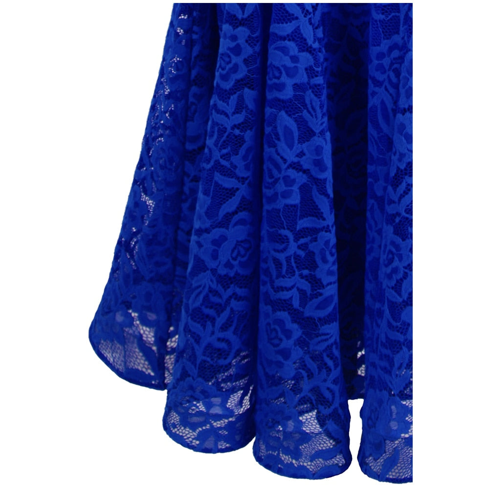 Women's Cap Sleeve Beading Lace Evening Dresses Long Mermaid Wedding Party Gown Blue-2