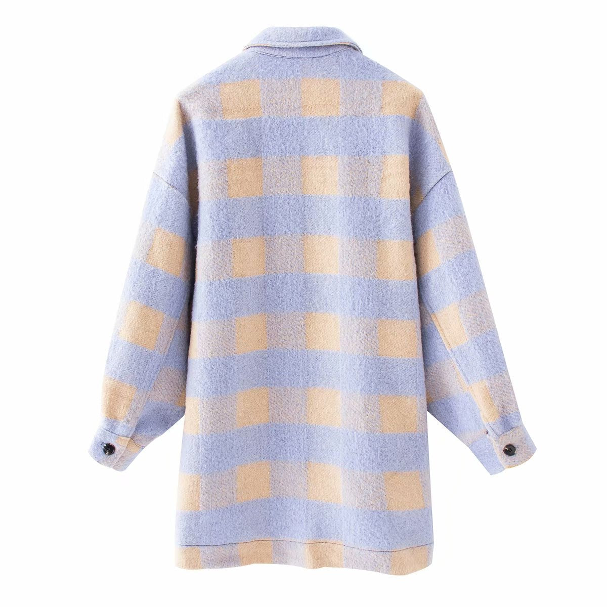 Toppies vintage lattice long jacekt coat women  shirt jacket oversized plus size women jacket-2