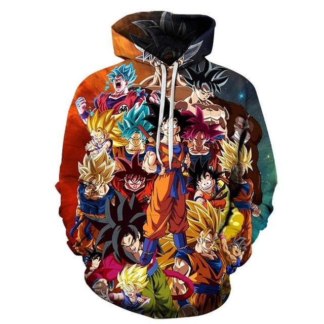 Dragon Ball Z Hoodies 3D Hooded Pullover Coats Sportswear Sweatshirt Dragonball Super Saiyan Son Goku Vegeta Outfit Outwear Tops-7