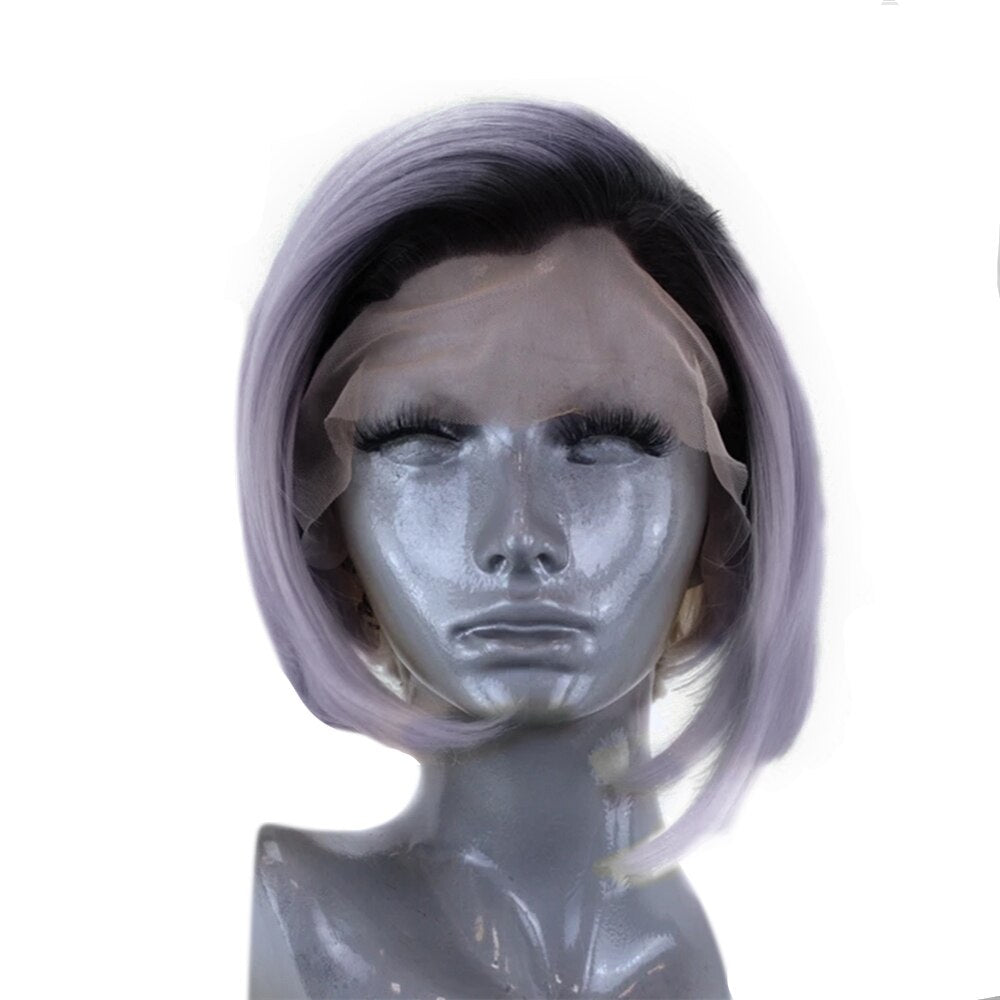 Short Straight Hair Synthetic Blonde Side Part Lace Front Wig  Heat Resistant Cosplay Wigs For black Women-0