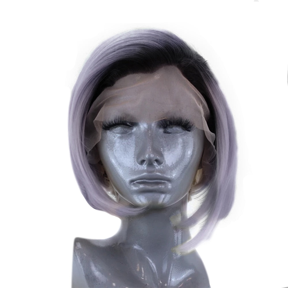 Short Straight Hair Synthetic Blonde Side Part Lace Front Wig  Heat Resistant Cosplay Wigs For black Women-2