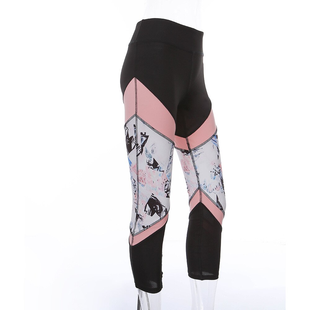 Print Seamless Yoga Leggings Gym Fashion Patchwork Pants Hips Lifting Workout Leggings Push Up Running Fitness Sports Pants-2