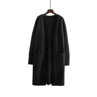 Lazy V-neck Oversize Long Sweater Cardigans Jacket Coat New Women Sweater Korea Cardigan Jacket Coat Outwear TOP-2