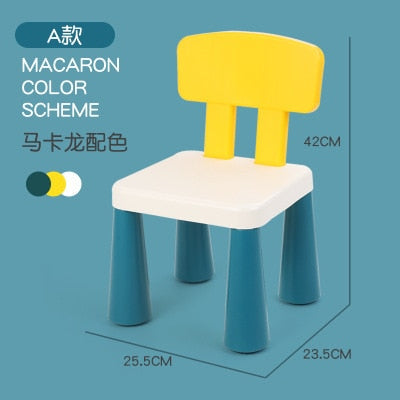 Back Plastic Desks And Chairs Home Learning Building Block Table Matching Stool-4