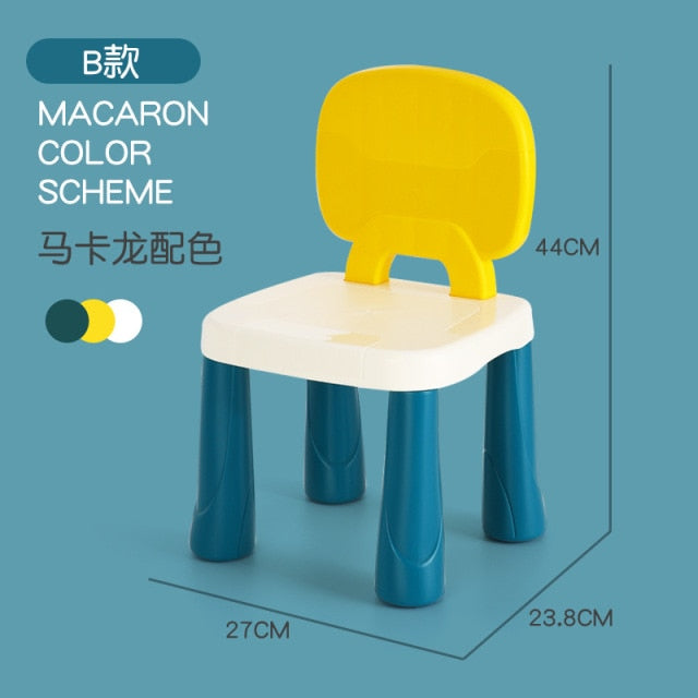 Back Plastic Desks And Chairs Home Learning Building Block Table Matching Stool-5