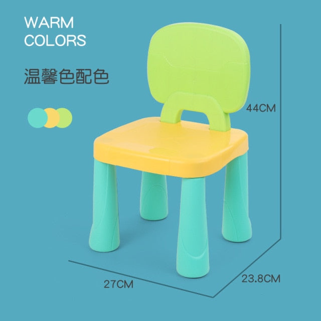 Back Plastic Desks And Chairs Home Learning Building Block Table Matching Stool-3