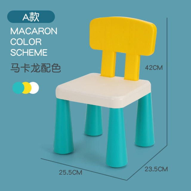 Back Plastic Desks And Chairs Home Learning Building Block Table Matching Stool-2