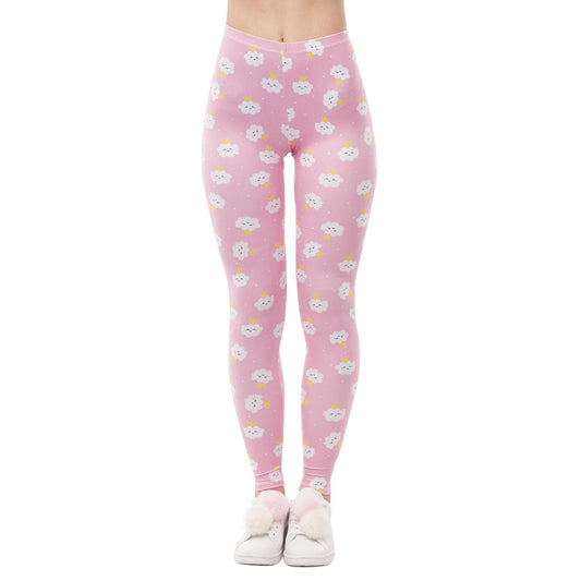 Women High Waist Legging Rincess Cloud Printing Fitness Leggings Fashion Elegant Woman Pants-0