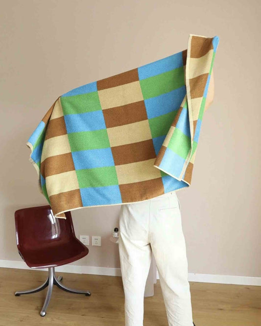 Rainbow Checkered Bath Towel, Soft 100% Organic Long-stapled Cotton-0