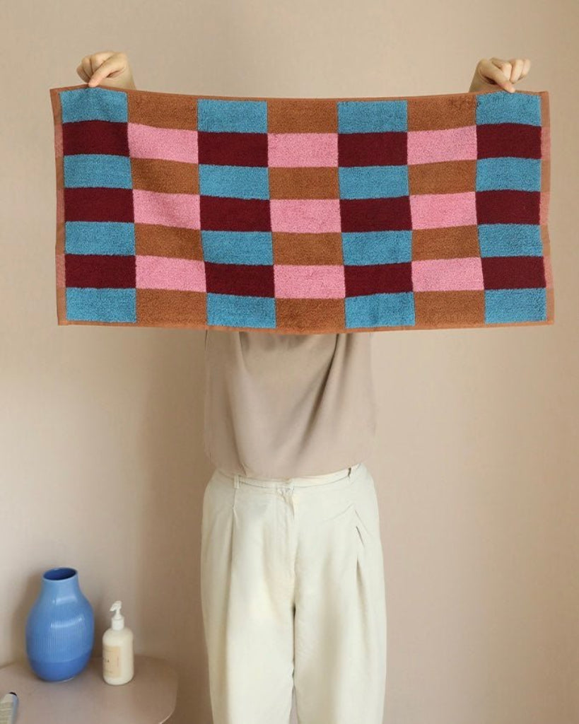 Rainbow Checkered Bath Towel, Soft 100% Organic Long-stapled Cotton-6
