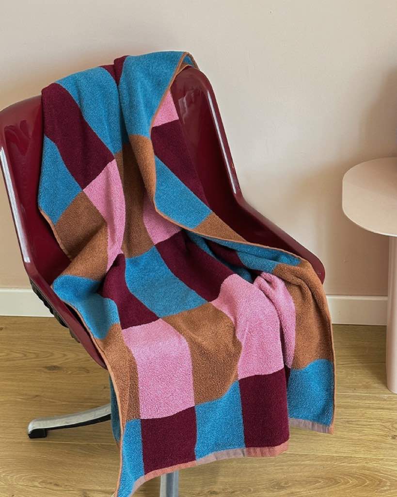 Rainbow Checkered Bath Towel, Soft 100% Organic Long-stapled Cotton-3