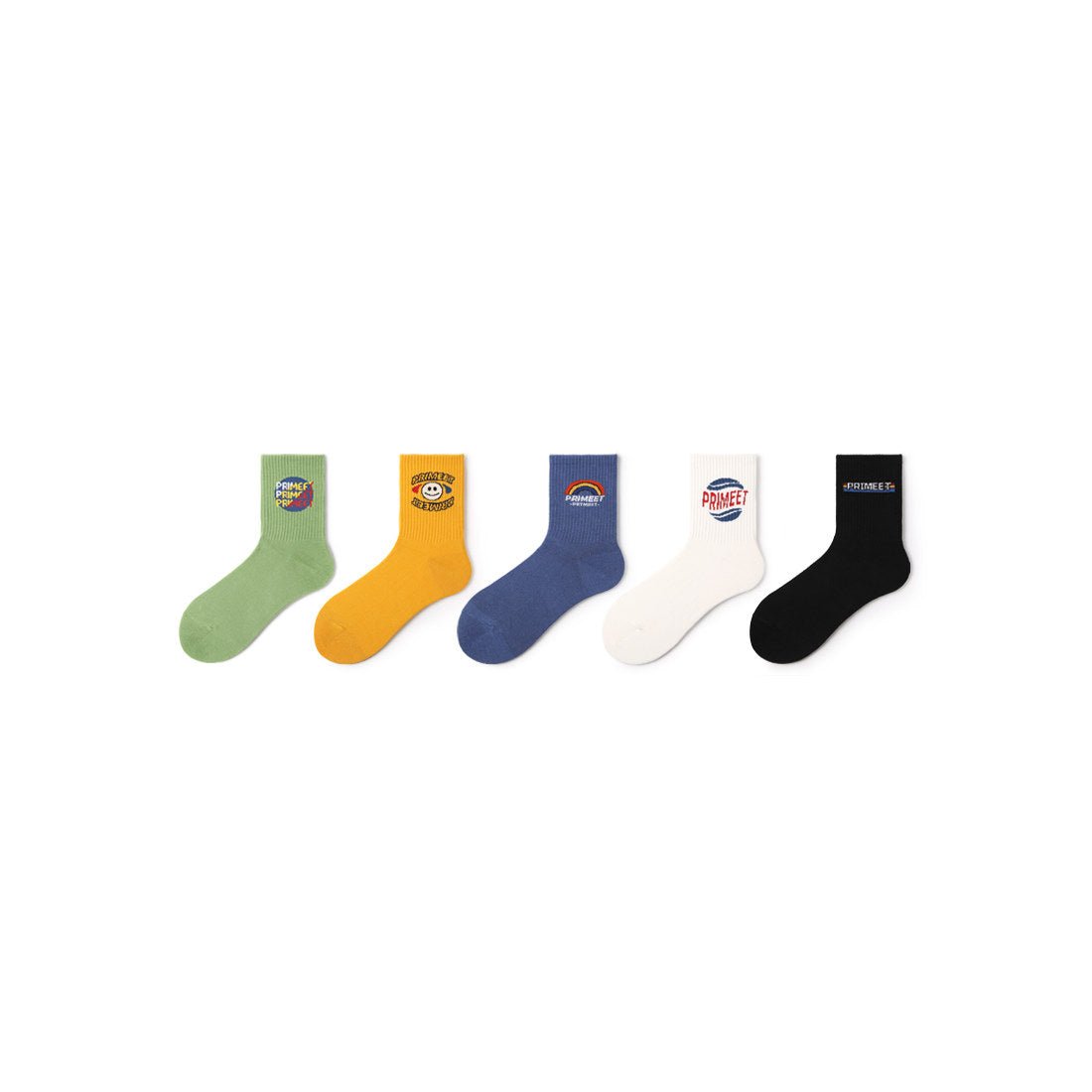 Rainbow Day All-season Unisex 5pcs Crew Socks Set-0