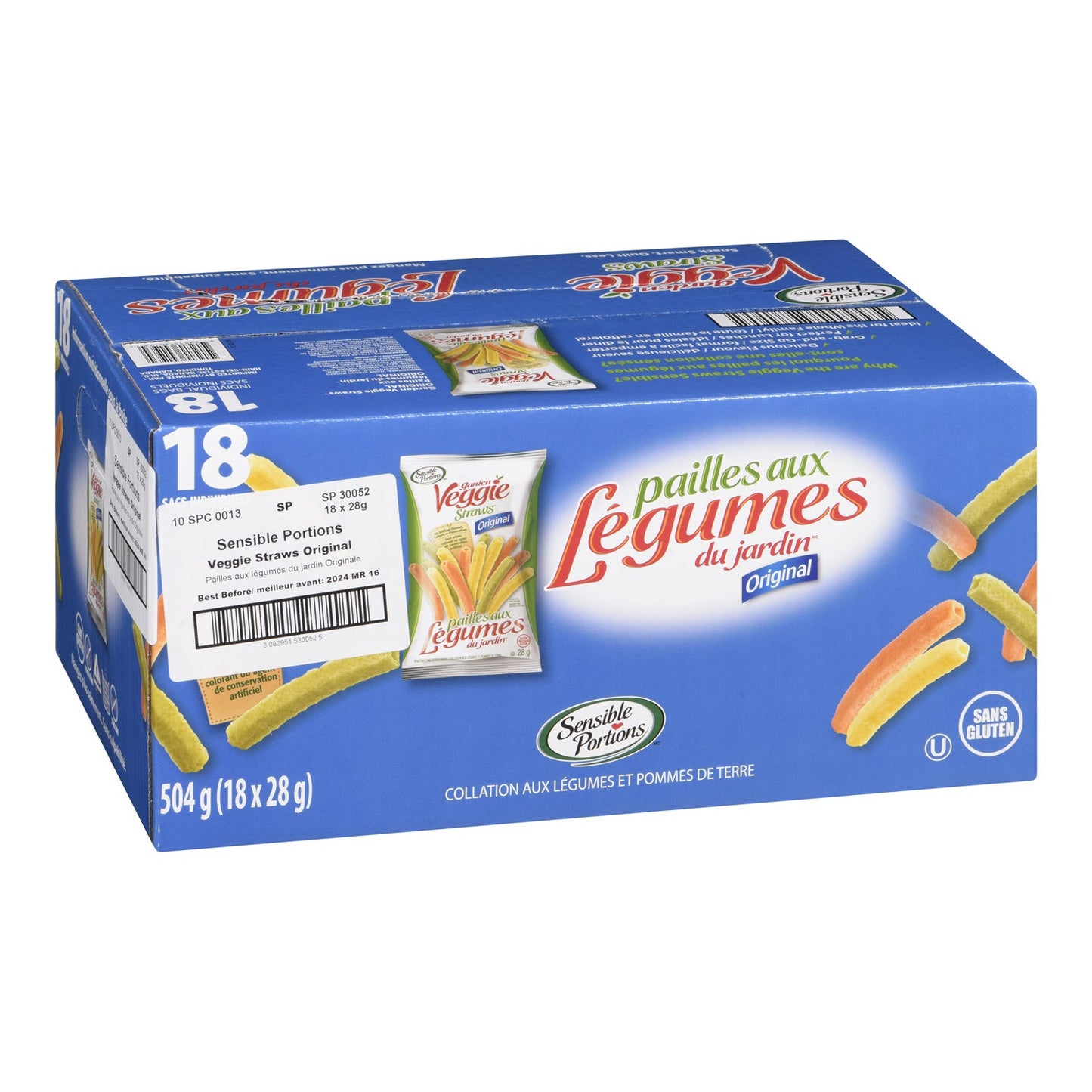 Snack Veggie Straws Original - 18 x 28 g - Sensible Portio - Restaurant and Foodservice Ingredients - Canadian Distribution-1