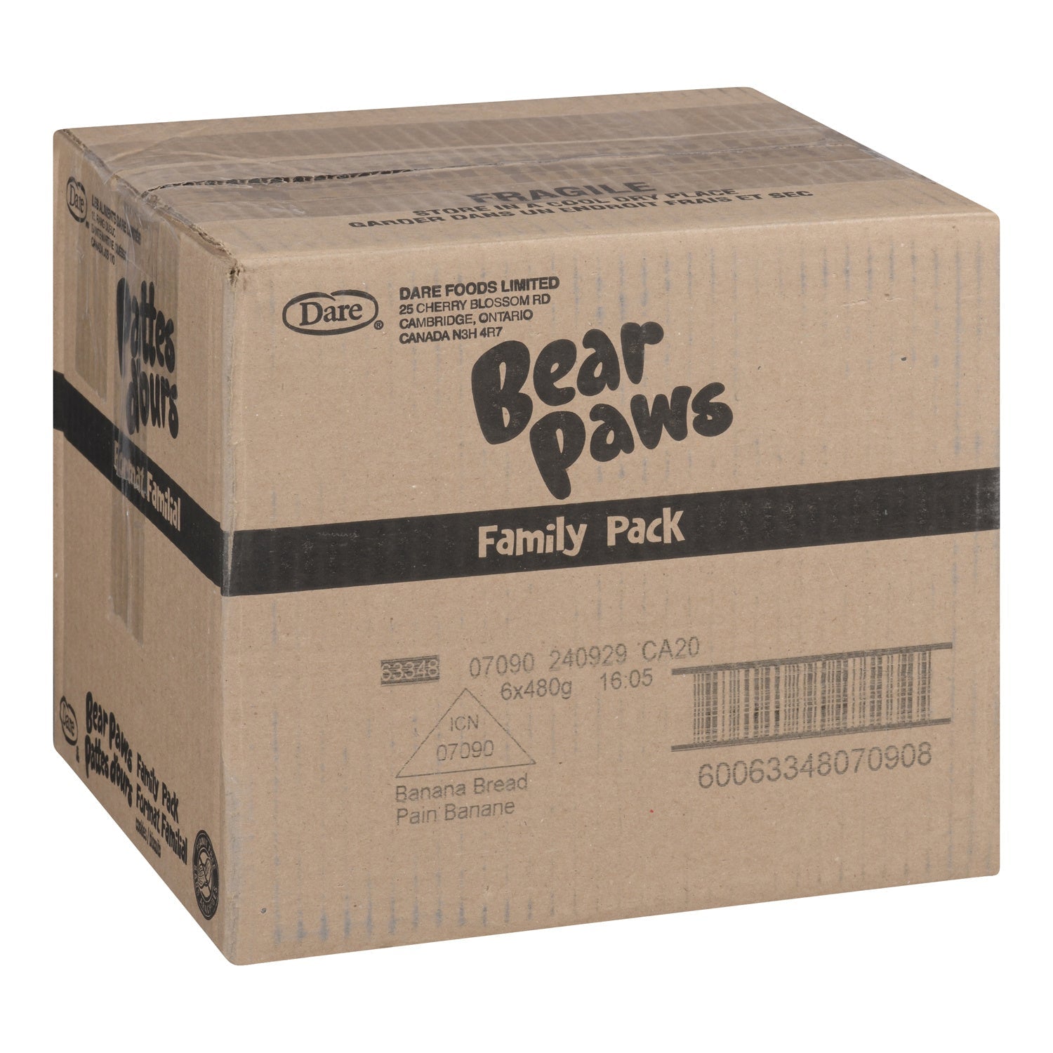 Cookie Banana Bread Bear Paws - 6 x 480 g - Dare - Restaurant and Foodservice Ingredients - Canadian Distribution-1