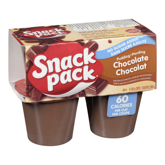 Pudding Chocolate No Sugar Added - 48 x 99 g - Snack Pack - Baking Mixes and Ingredients - Canadian Distribution-0