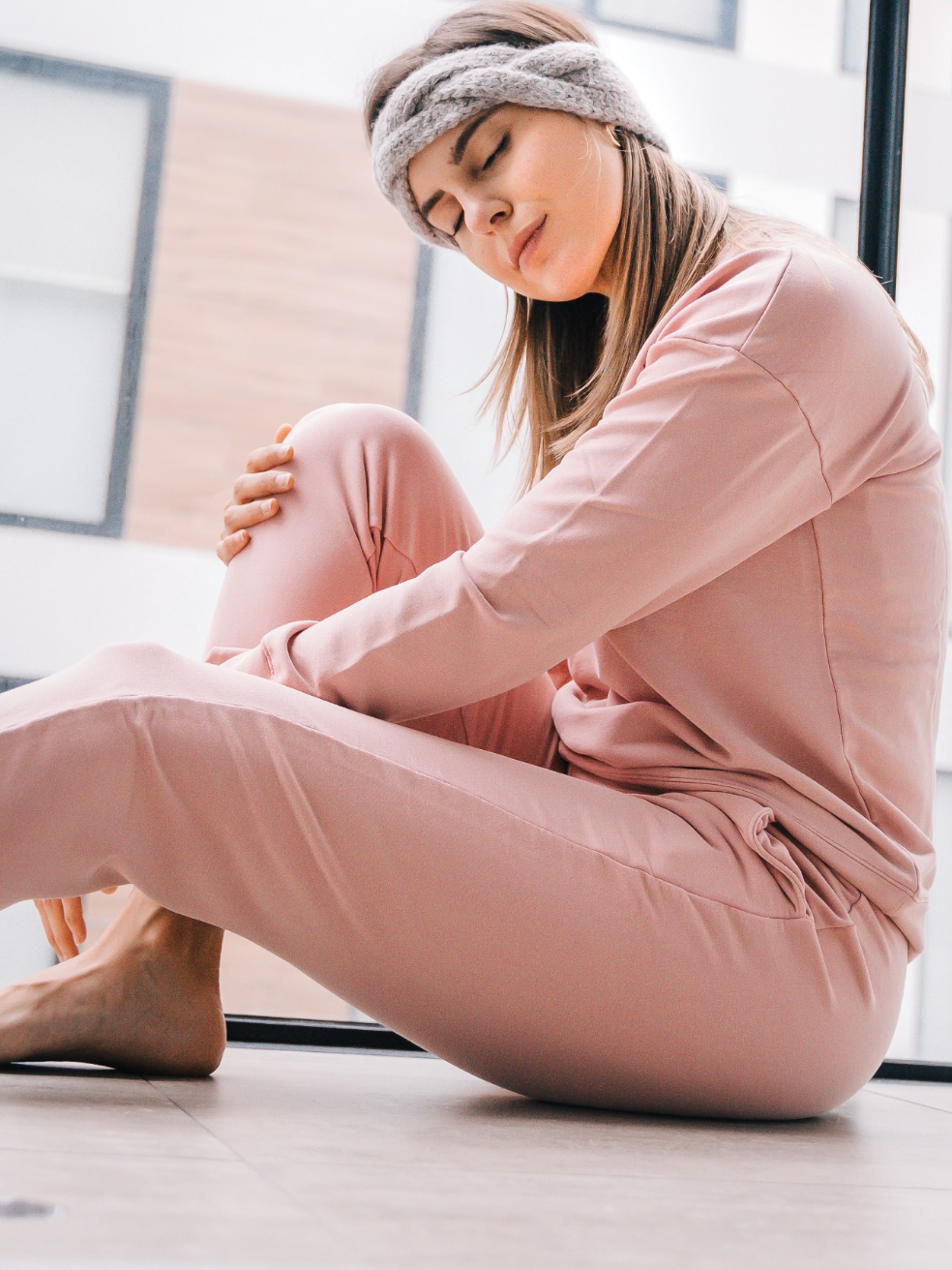 Cotton Clouds Joggers - Pale Rose-1