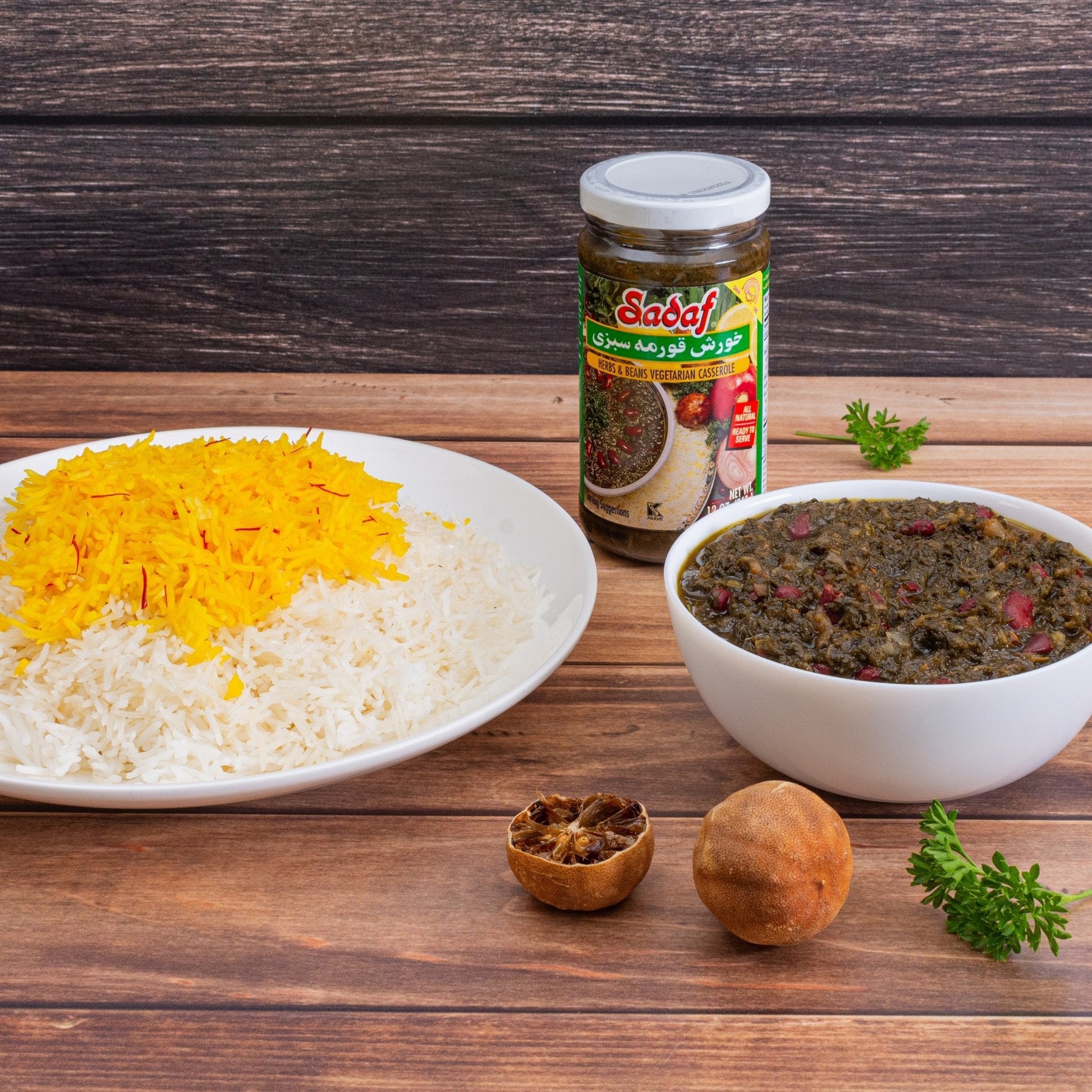 Sadaf Khoresh Ghormeh Sabzi (Herb & Bean Vegetarian Stew) | Jar - 12 oz-1