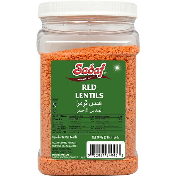 Sadaf Red Lentils | Imported in Jar - 3 lbs-0