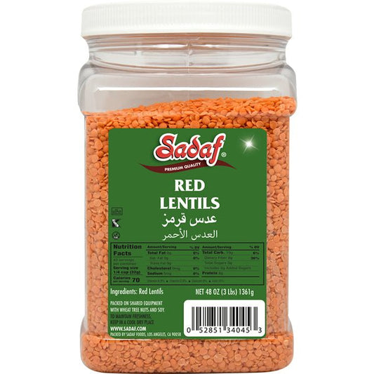 Sadaf Red Lentils | Imported in Jar - 3 lbs-0