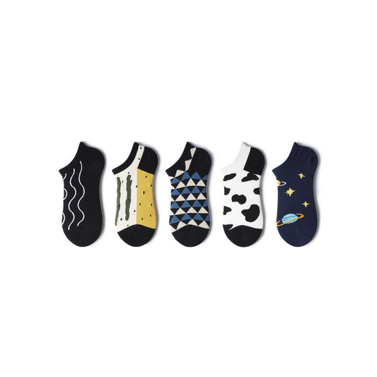 Secret Universe Lightweight Summer Anti-slip Invisible Women 5pcs Ankle Socks Set-0
