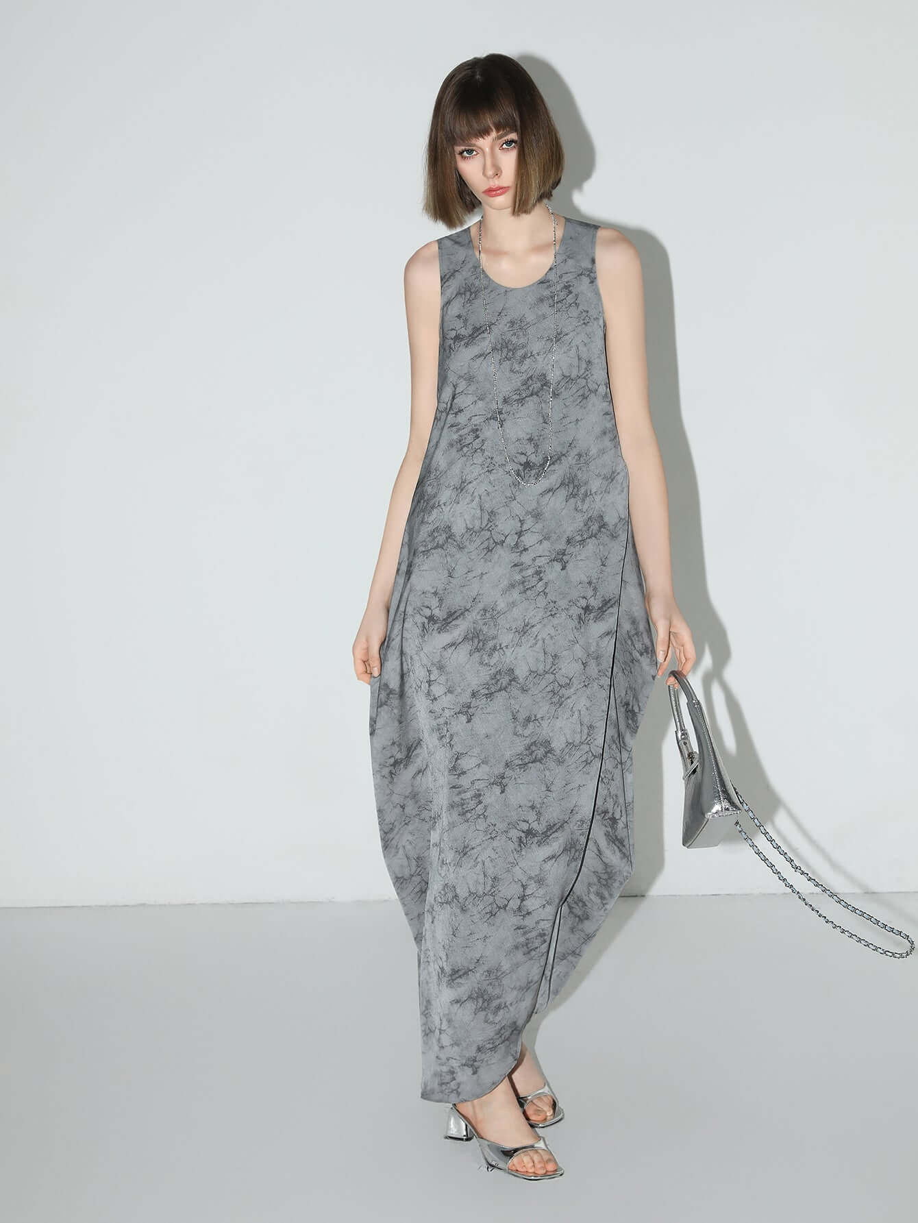Serene Zen Tie-Dye Print Tank Dress-1