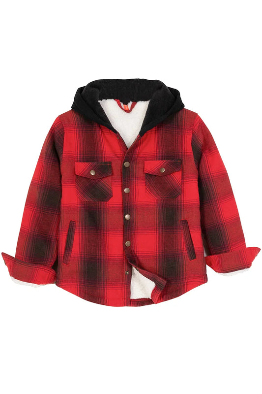 Kids Matching Family Red Plaid Flannel Shirt-0